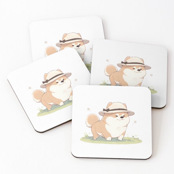 Item preview, White Hat-wearing Chubby Shiba Dog [RD_27] designed and sold by G-Teddy.