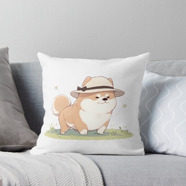 Item preview, White Hat-wearing Chubby Shiba Dog [RD_27] designed and sold by G-Teddy.