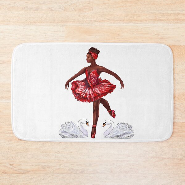 Item preview, The top 10 best Ballet gift ideas Brown Skin Ballet dancer and swans red tutu pointe shoes cute African American ballerina designed and sold by Artonmytee.