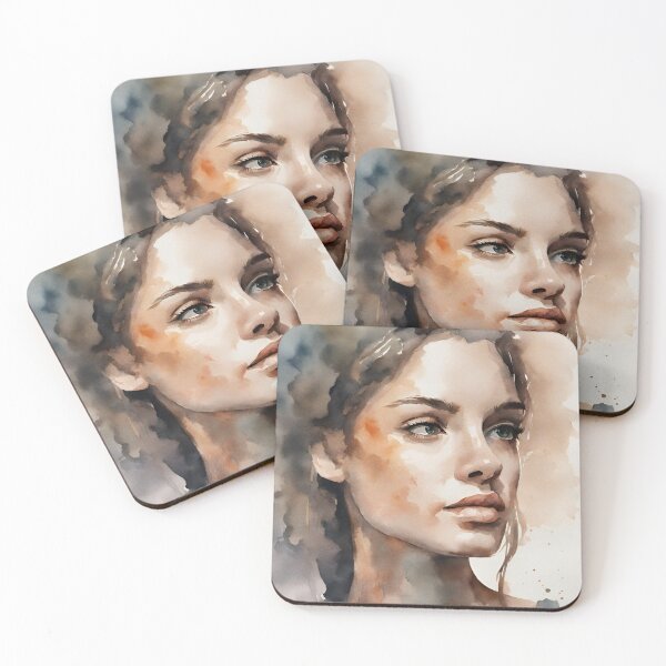 Item preview, Natural Watercolor Portraits of Women - Mia designed and sold by BPMagic.