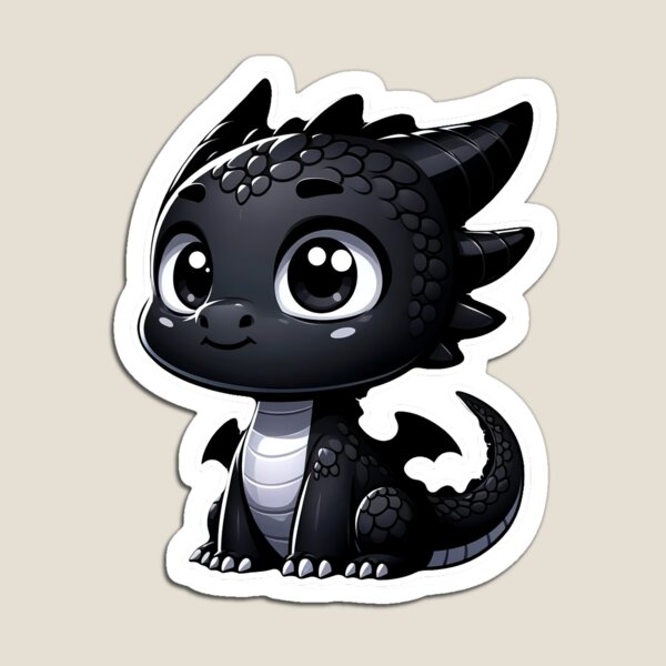Item preview, Cute Black Young Dragon, Kawaii designed and sold by TD-Humor.