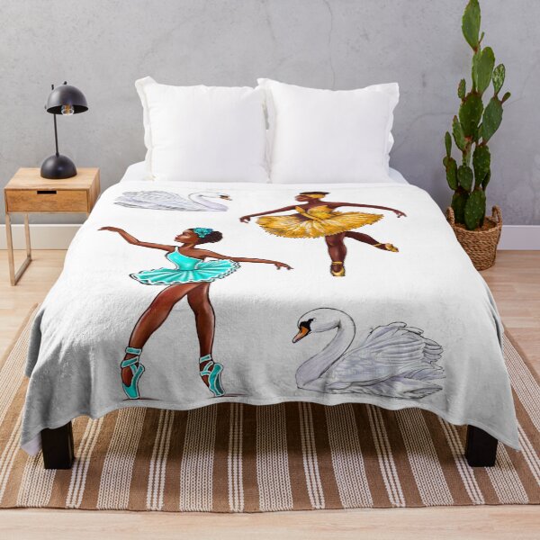 Item preview, The top 10 best Ballet gift ideas Brown Skin Ballet dancer and swans tutu pointe shoes cute African American ballerina designed and sold by Artonmytee.