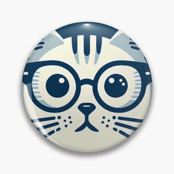 Item preview, Studious Blue Cat: A Scholarly Feline in Geeky Glasses designed and sold by DethLock.