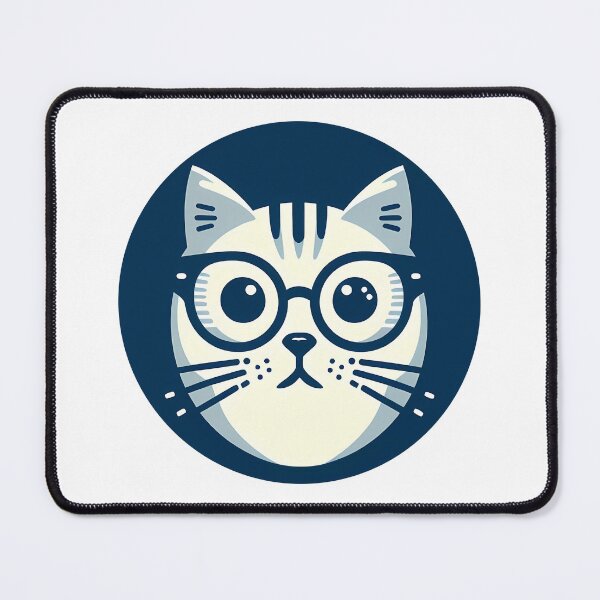 Item preview, Studious Blue Cat: A Scholarly Feline in Geeky Glasses designed and sold by DethLock.