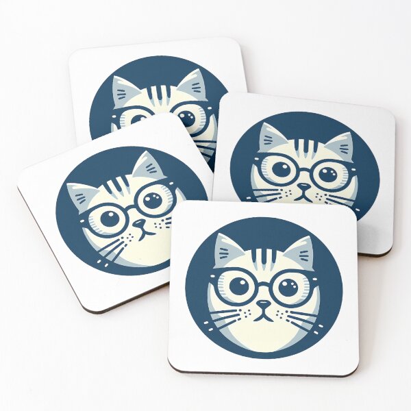 Item preview, Studious Blue Cat: A Scholarly Feline in Geeky Glasses designed and sold by DethLock.