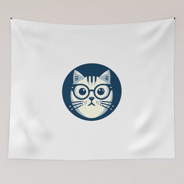 Item preview, Studious Blue Cat: A Scholarly Feline in Geeky Glasses designed and sold by DethLock.