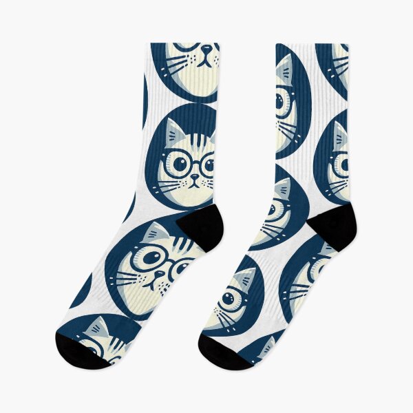 Item preview, Studious Blue Cat: A Scholarly Feline in Geeky Glasses designed and sold by DethLock.