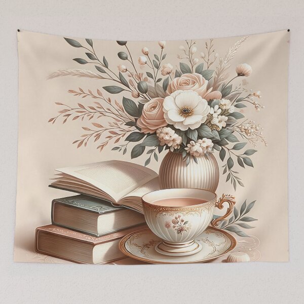Item preview, Vintage Book and Tea Lover's Floral Bouquet designed and sold by Unitepeople.