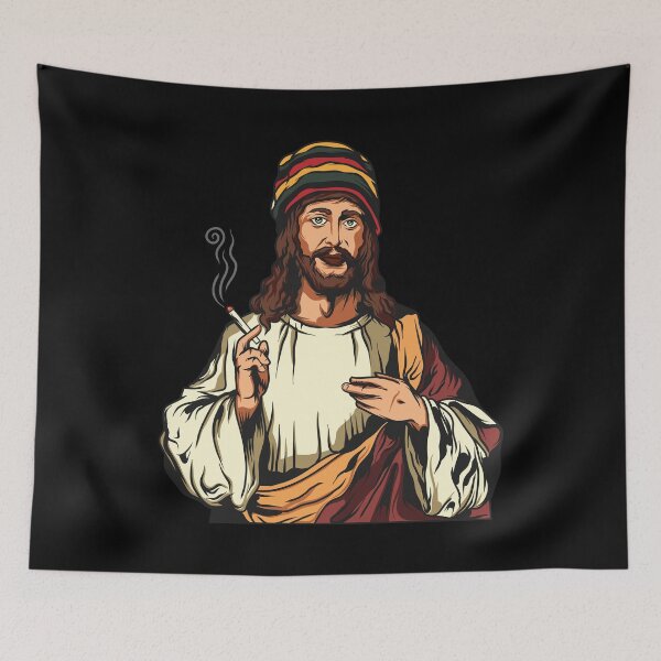Item preview, Weed Smoking Jesus - Joint Cannabis THC CBD marijuana designed and sold by anziehend.