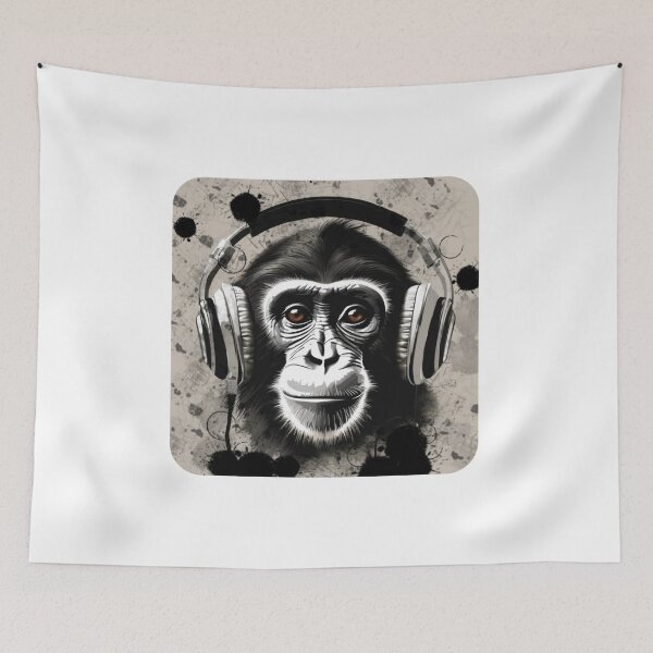 Item preview, Dj monkey designed and sold by Lunarweave.
