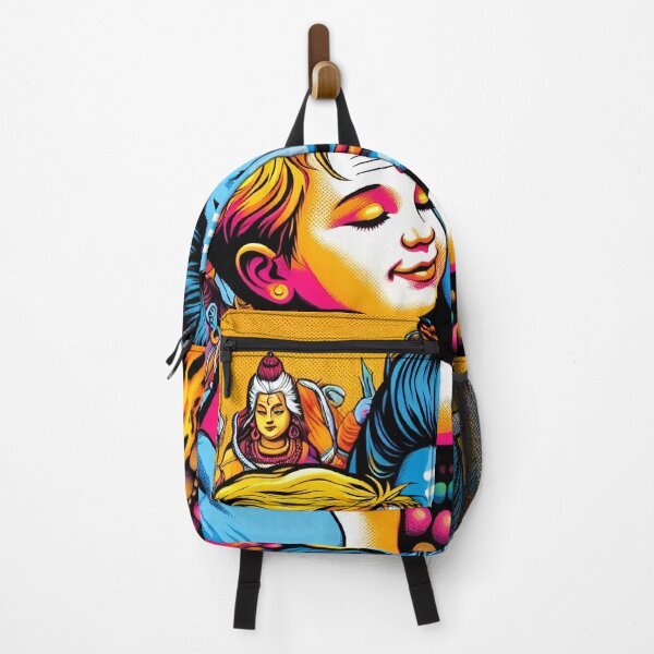 Item preview, A Colorful Embrace Amidst a Mythical Audience {Lord Shiva loves baby child }} designed and sold by JJ Art.