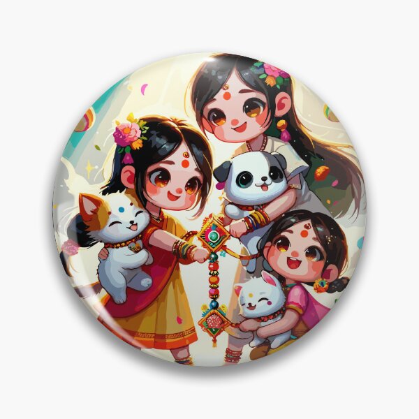 Item preview, Cherished Siblings and Pets - Festive Raksha Bandhan Illustration with Cats designed and sold by toobel.