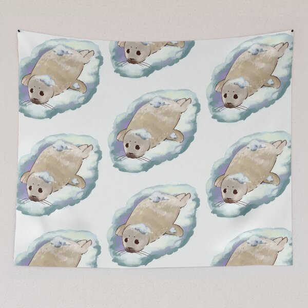 Item preview, Cute baby sea lion covered in snow drawing designed and sold by Asutip.