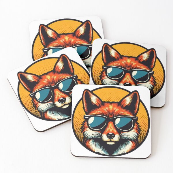 Item preview, fox with glasses Funny animal emblem  designed and sold by Expressions-Sel.