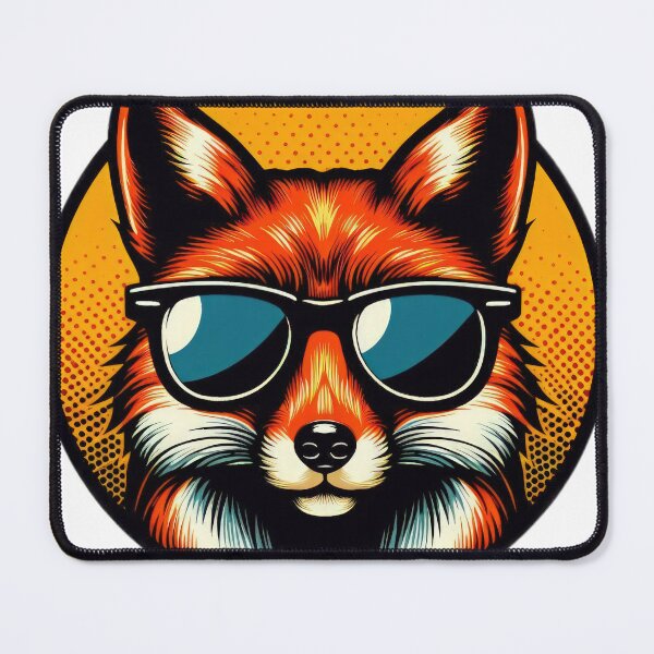 Item preview, fox with glasses Funny animal emblem designed and sold by Expressions-Sel.