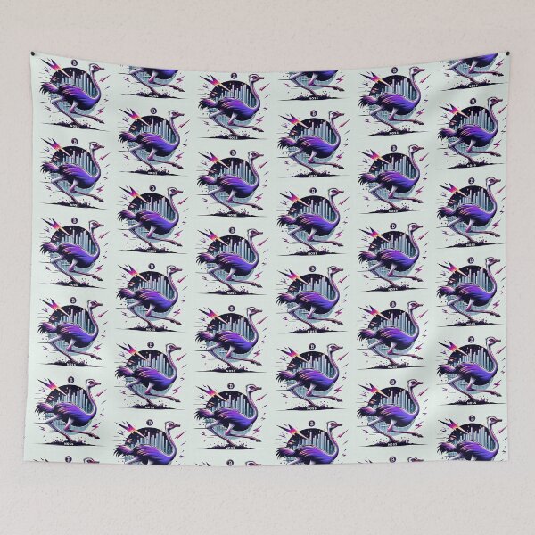 Item preview, $NOSS "Swift Luminescence: Ostrich Unleashing Purple Lightning" designed and sold by zzz888.