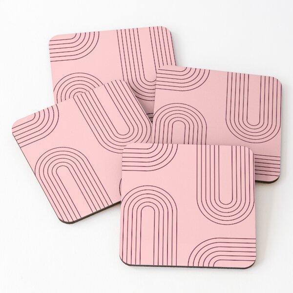 Item preview, pastel pink color aesthetic mid mod abstract geometric pink arches Symmetrical mid century modern  designed and sold by DesignYourWaystore.