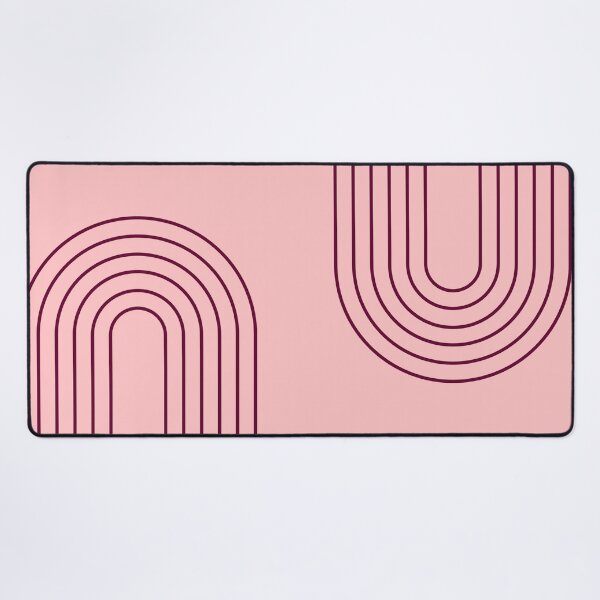 Item preview, pastel pink color aesthetic mid mod abstract geometric pink arches Symmetrical mid century modern designed and sold by DesignYourWaystore.