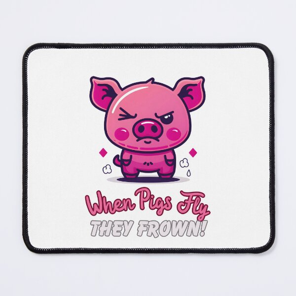 Item preview, Skeptical Swine - The 'When Pigs Fly' Frowning Pig Tee designed and sold by Moisky Patterns.