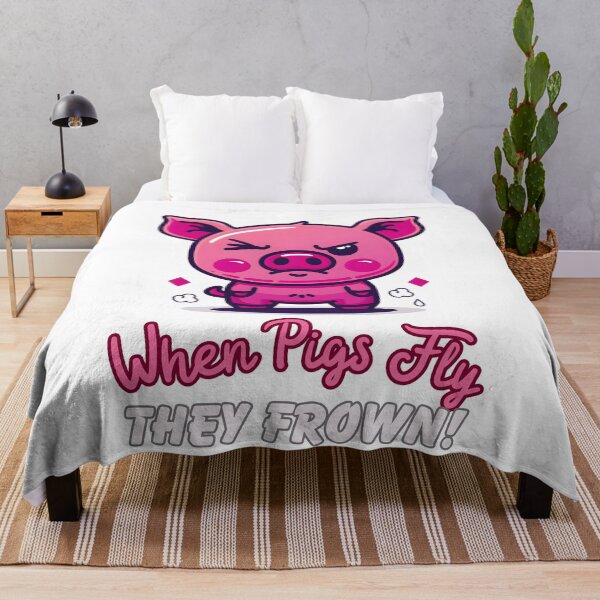 Item preview, Skeptical Swine - The 'When Pigs Fly' Frowning Pig Tee designed and sold by Moisky Patterns.