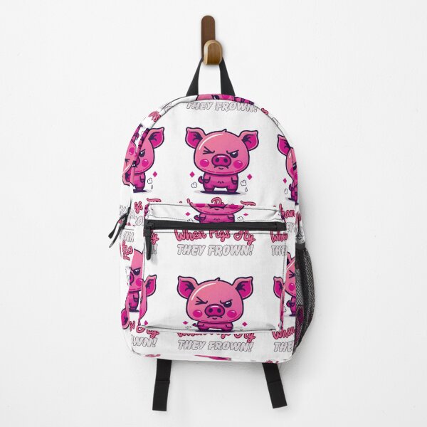 Item preview, Skeptical Swine - The 'When Pigs Fly' Frowning Pig Tee designed and sold by Moisky Patterns.