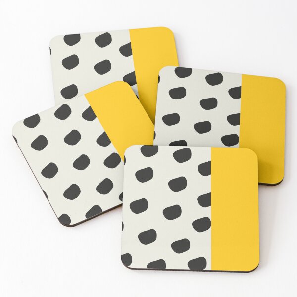 Item preview, Yellow White and Black Minimalistic Polka Dot Pattern designed and sold by Vintage Eclectic Visuals.