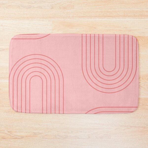 Item preview, pastel pink retro mid mod abstract geometric arches Symmetrical mid century modern  designed and sold by DesignYourWaystore.