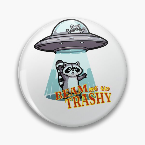 Item preview, Raccoon UFO Beam me up trashy designed and sold by GalaxyExplorers.