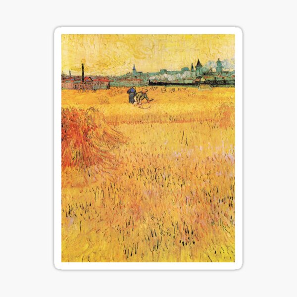 Item preview, Vincent van Gogh's Wheat field with View of Arles designed and sold by Vintage Visions Art.