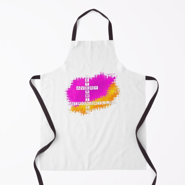 Item preview, Avery, Determined and Strongwilled, crossword, art Pink and Yellow designed and sold by words-my-art.