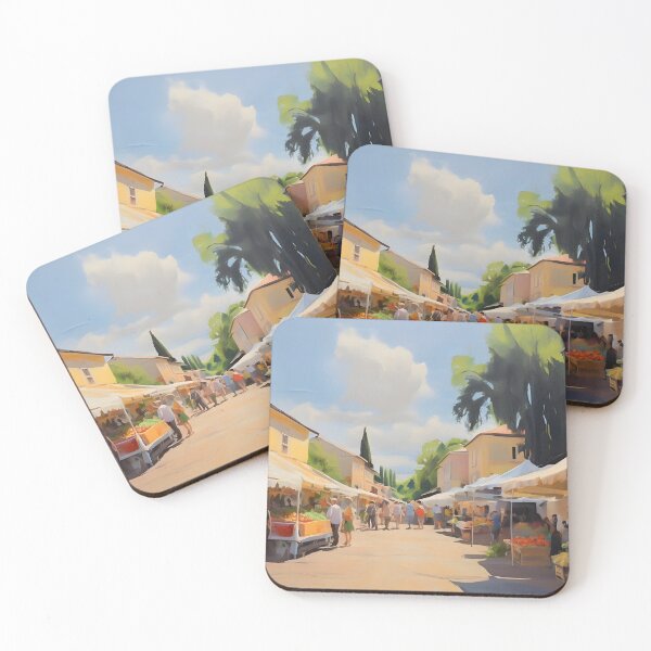 Item preview, Farmer's Market Small Town Oil Painting Style designed and sold by Zest Dose.