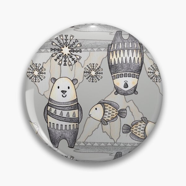 Item preview, Cute Polar Bears hand drawn pattern on the gray background. designed and sold by NadyaSaen.