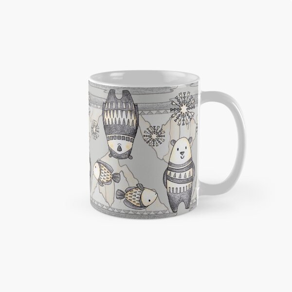 Item preview, Cute Polar Bears hand drawn pattern on the gray background. designed and sold by NadyaSaen.