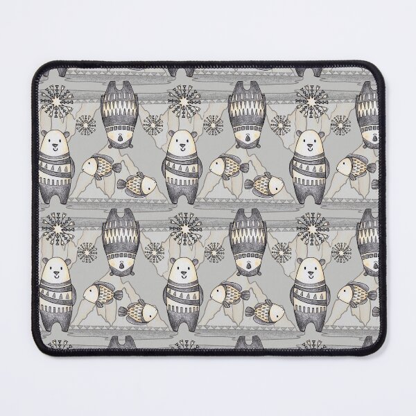 Item preview, Cute Polar Bears hand drawn pattern on the gray background. designed and sold by NadyaSaen.