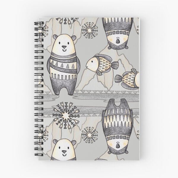 Item preview, Cute Polar Bears hand drawn pattern on the gray background. designed and sold by NadyaSaen.