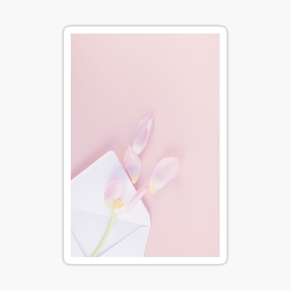 Item preview, Pink tulip with petals in opened paper envelope designed and sold by dvoevnore.