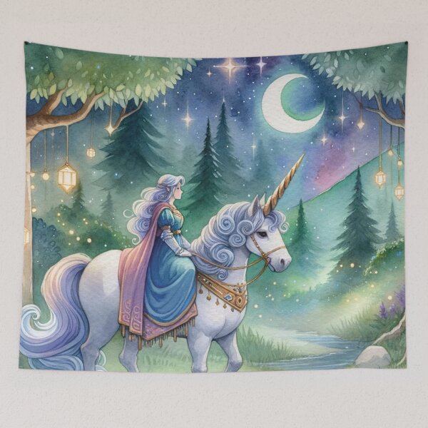 Item preview, Maiden Riding a Unicorn  designed and sold by ScroggMcGoose.
