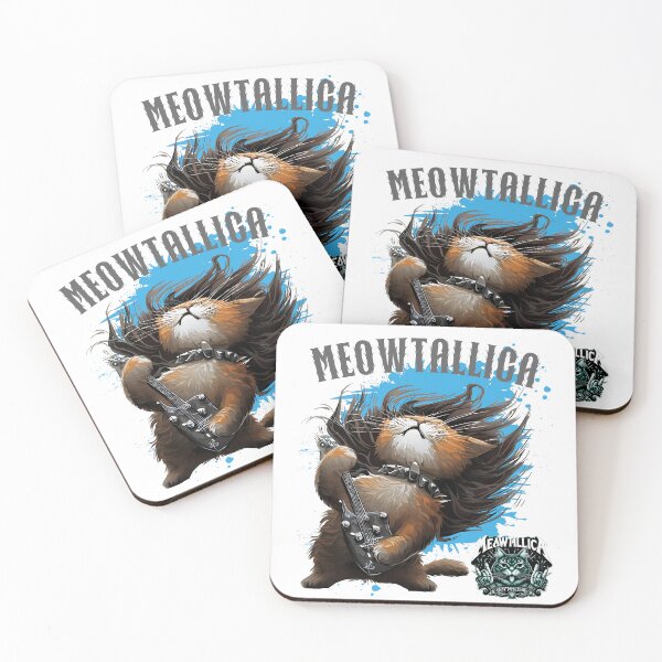 Item preview, Meowtallica Funny Heavy Metal Rock Cat Band Cartoon designed and sold by André Botes.