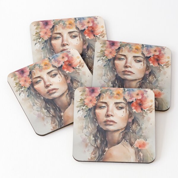 Item preview, Natural Elegance - Contemporary Watercolor Portraits of Women - Fee designed and sold by BPMagic.