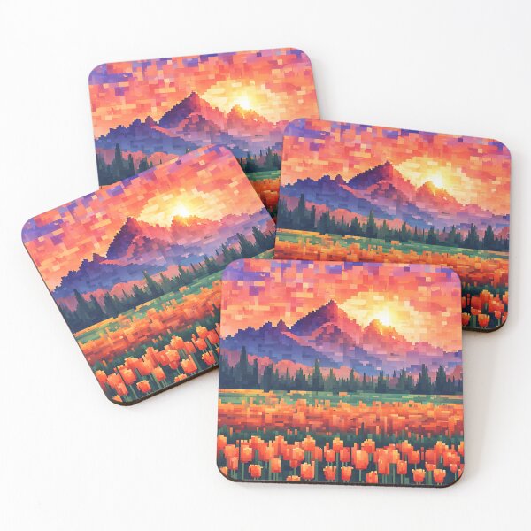 Item preview, Pixel Art Tulip Meadow designed and sold by VeiledVision.