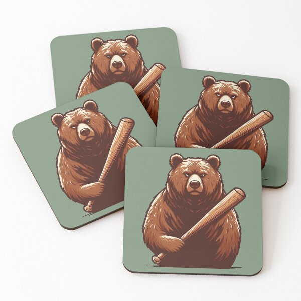 Item preview, Angry bear with baseball bat designed and sold by Vkinsify.