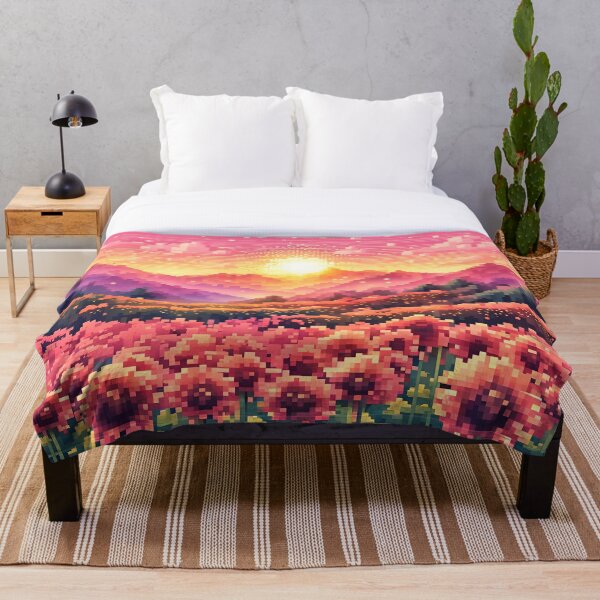 Item preview, Pixel Art Sunflower Meadow designed and sold by VeiledVision.