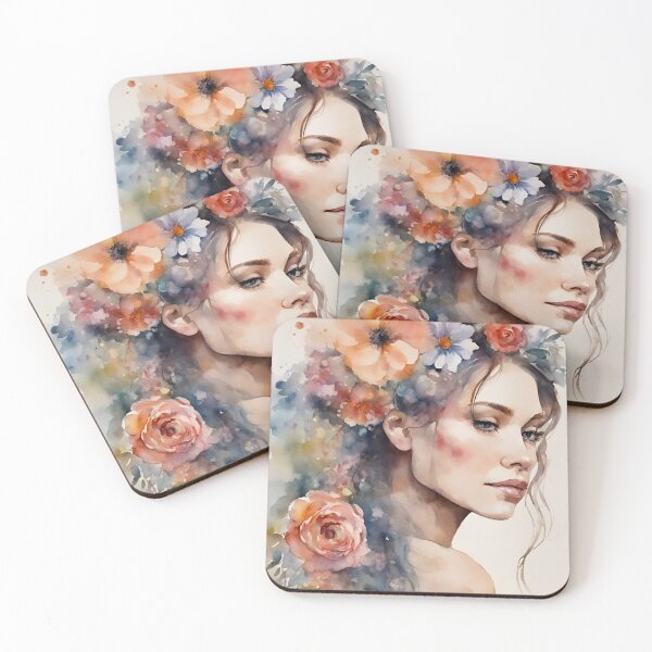 Item preview, Natural Elegance - Contemporary Watercolor Portraits of Women - Elli designed and sold by BPMagic.