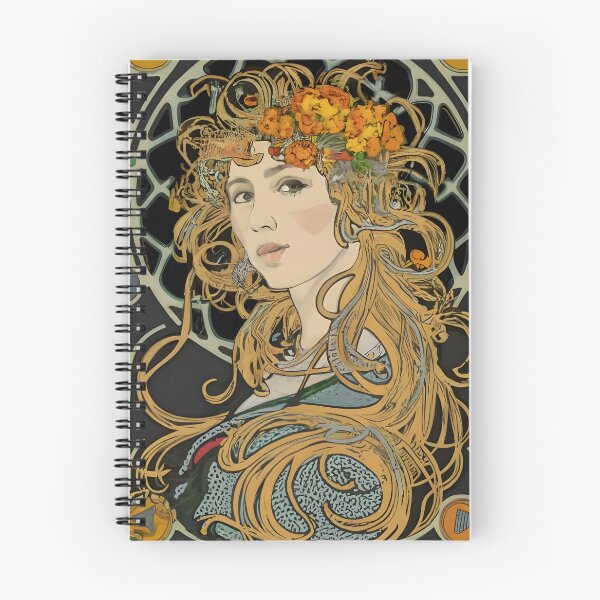 Item preview, intricate patterns and flowing lines of the art nouveau movement, girl,, designed and sold by ArtshirtGroup.