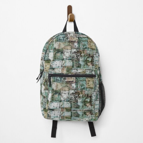 Item preview, Geometric handmade with distressed texture green	 designed and sold by Alessandro Remo Mazzoni Remotextiles.