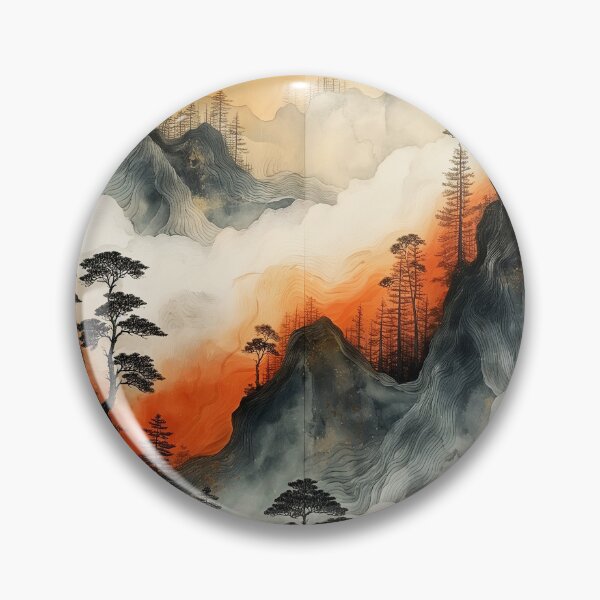 Item preview, Fire Mountain Japandi Style Art designed and sold by CMLPaintings.