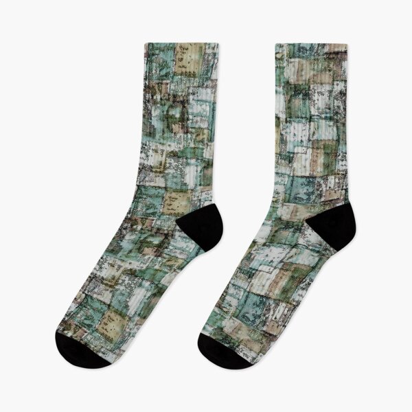 Item preview, Geometric handmade with distressed texture green	 designed and sold by Alessandro Remo Mazzoni Remotextiles.