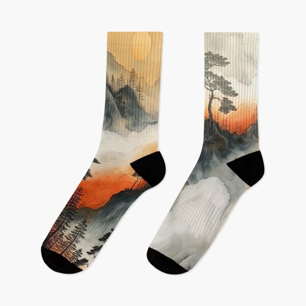 Item preview, Fire Mountain Japandi Style Art designed and sold by CMLPaintings.