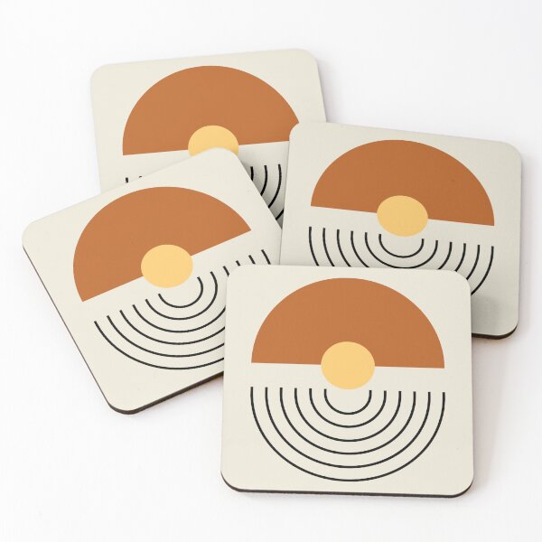 Item preview, Minimal Geometrical Mid Century Beige Boho Chic Digital Art Print designed and sold by Vintage Eclectic Visuals.
