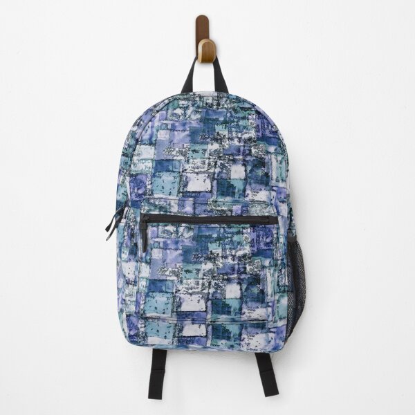 Item preview, Geometric handmade with distressed texture blue designed and sold by Alessandro Remo Mazzoni Remotextiles.
